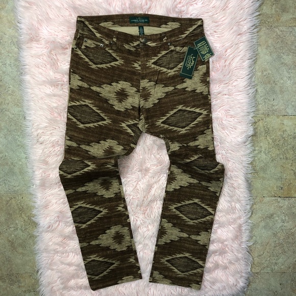 Ralph Lauren Aztec Pants Size 10 slimming straight - Picture 2 of 11